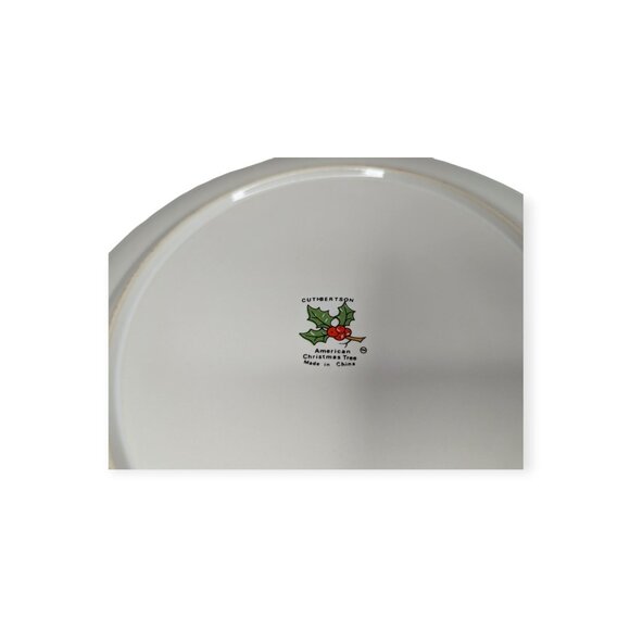 Cuthbertson Red Band American Christmas Tree Serving Ceramic Platter 12" - Picture 6 of 9
